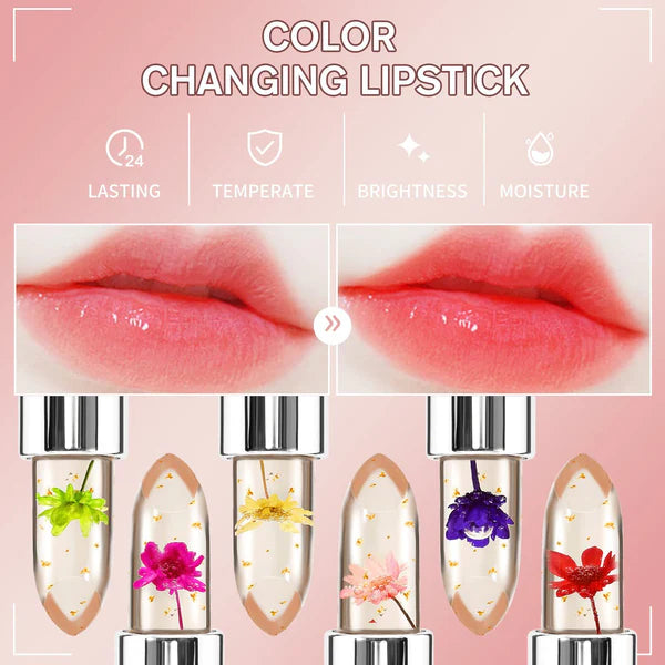 💕💕/6 Pcs/Set Flower Jelly Temperature Color Change Charming Women Lipstick /❤️