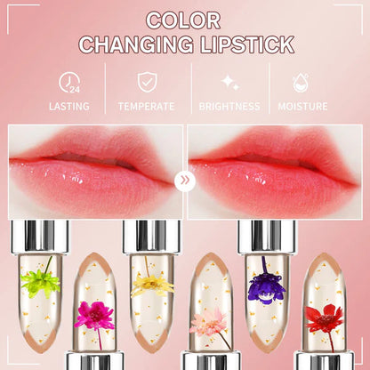 💕💕/6 Pcs/Set Flower Jelly Temperature Color Change Charming Women Lipstick /❤️