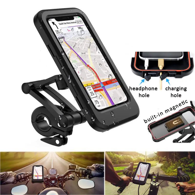 【🔥Year-end Clearance】📱 360° adjustable waterproof phone holder, stable and firm, suitable for bicycles 🚴‍♂️, motorcycles 🏍️ and electric scooters ⚡ | Touch support!