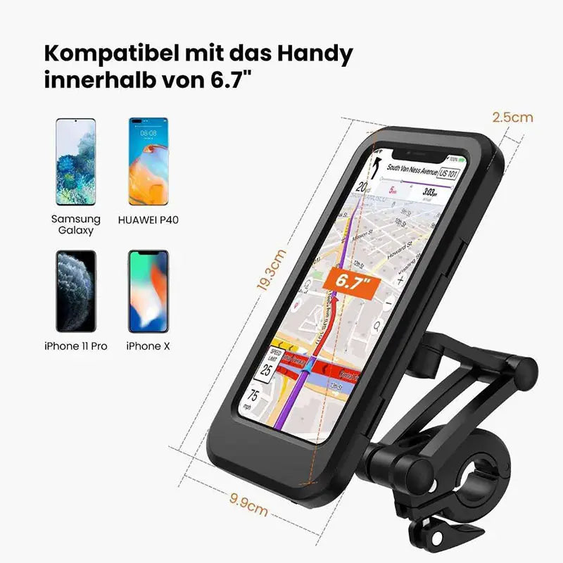 【🔥Year-end Clearance】📱 360° adjustable waterproof phone holder, stable and firm, suitable for bicycles 🚴‍♂️, motorcycles 🏍️ and electric scooters ⚡ | Touch support!