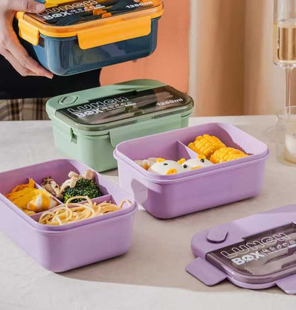 【🔥Year-end Clearance】🥪 3-Layer Lunch Box with Fork & Spoon | 💼 Office, School & Travel Ready | 🔒 Fresh & Leakproof & Microwave Safe!